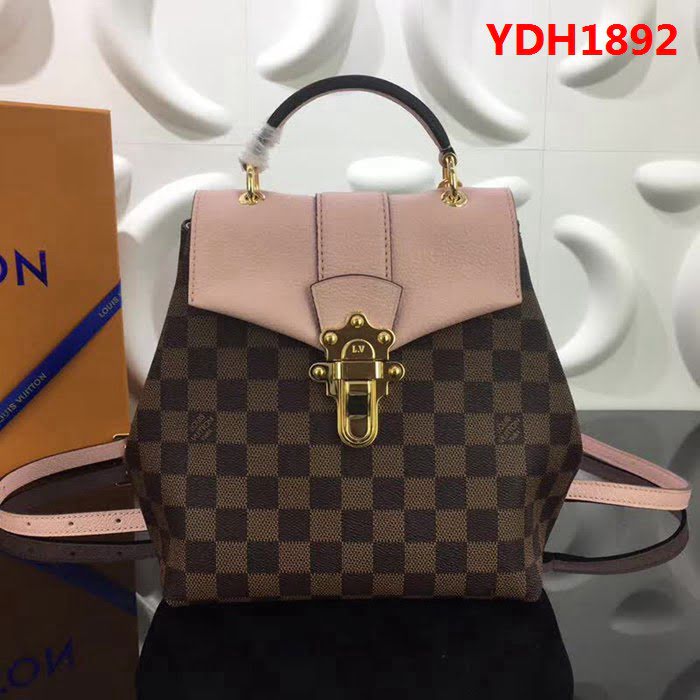 路易威登LV頂級原單CLAPTON 雙肩包N42262 Damier Ebene格紋帆布 YDH1892