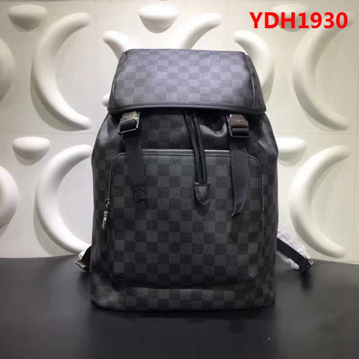 路易威登LV頂級原單CHRISTOPHER m43422黑格登山包銀色黃銅裝飾 YDH1930