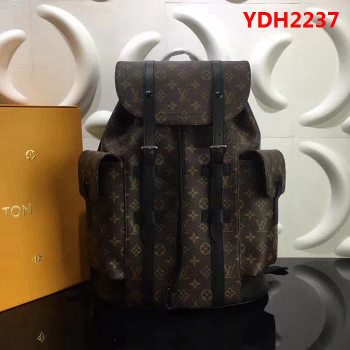 路易威登LV頂級原單M43735 Christopher 小號雙肩包 銀色黃銅裝飾 YDH2237