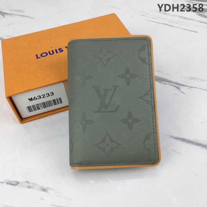 路易威登LV 頂級原單 2018-19秋冬男士時裝秀新款 Monogram Titanium灰色帆布 口袋錢夾 M63233  YDH2358