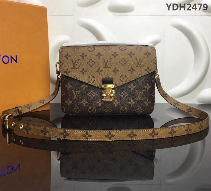 路易威登LV 頂級原單 M41465 Monogram Reverse帆布 新潮Pochette Metis手袋 時尚單肩斜挎包  YDH2479