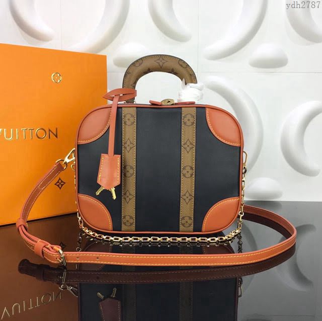 LV女包 M53782 2019年春夏新款 頂級原單 Mini Luggage手袋 焦糖色小牛皮 路易威登女手提包  ydh2787