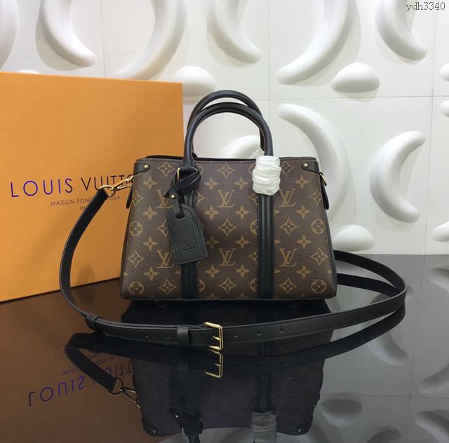 LV包 LV女包 M44898 SoufflotBB手袋 LV老花手提包 LV老花配皮 LV單肩斜挎包   ydh3340