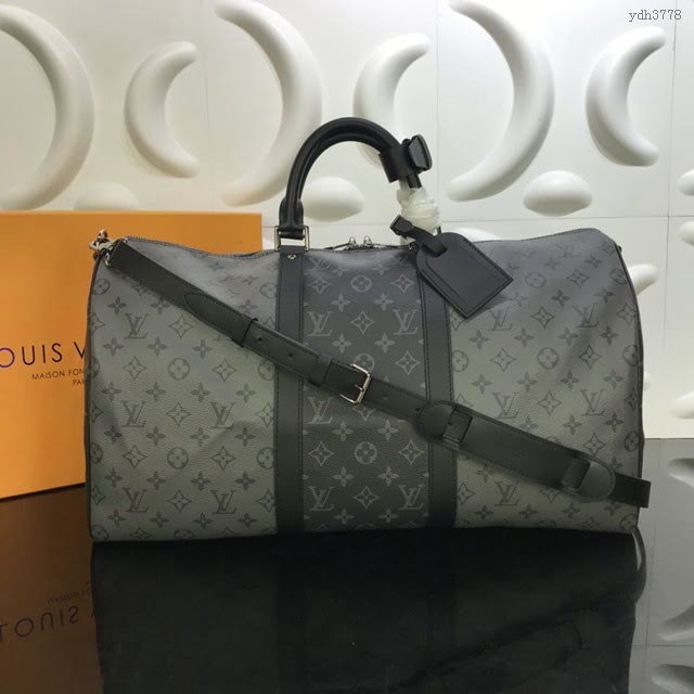 路易威登LV旅行包 M45392 Keepall Bandoulière50旅行袋 lv新款男士手提旅行箱包  ydh3778