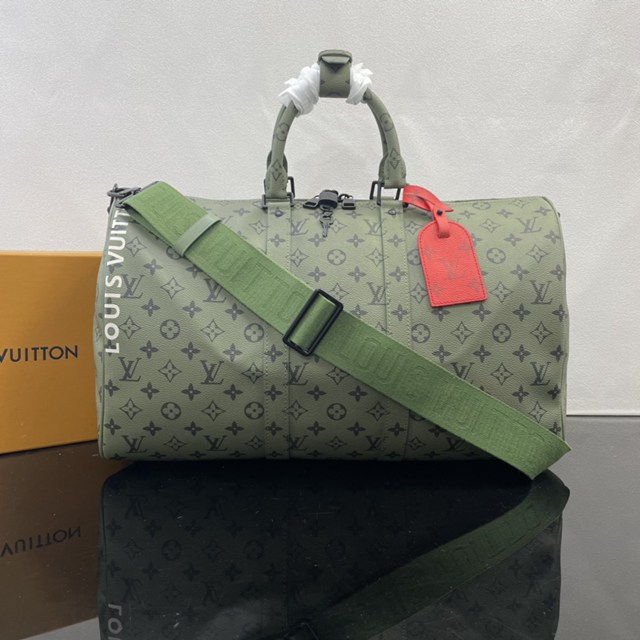 LV路易威登2023专柜新款M23962 Monogram Tones系列Keepall Bandoulière 45旅行袋 ydh5307