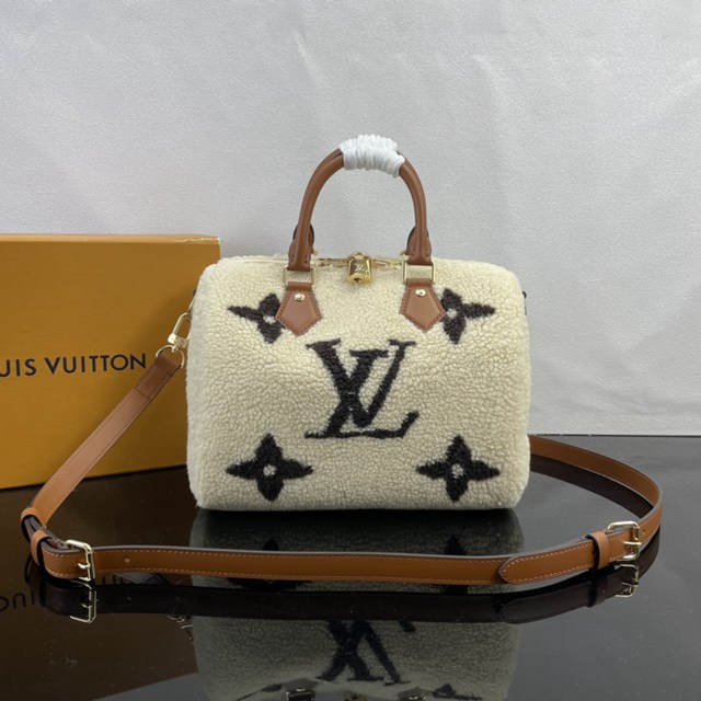 LV路易威登2023专柜新款M23468 羊毛皮革Speedy Bandoulière25手袋 ydh5357