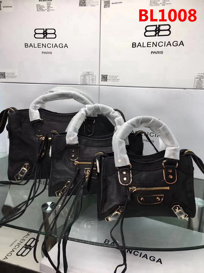 BALENCIAG巴黎世家 新款 小金釘 原版義大利進口山羊皮 手提單肩斜挎包  BL1008