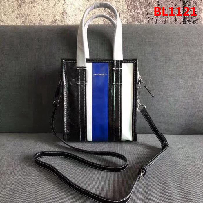 BALENCIAG巴黎世家 BALENCICGA BAZAR SHOPPER 2020新款 XS號 手提肩背包 黑藍白  BL1121