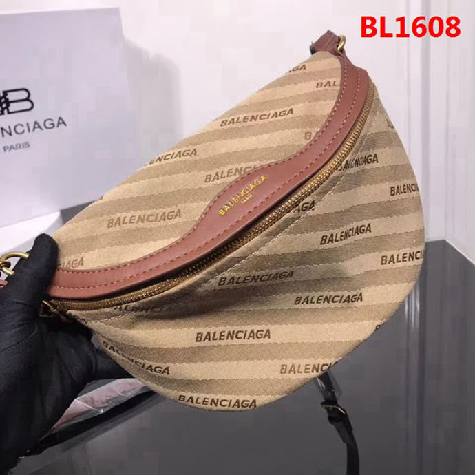 BALENCIAG巴黎世家 火爆 帆布拼牛皮 可做胸包 斜挎 單肩包 91869  BL1608