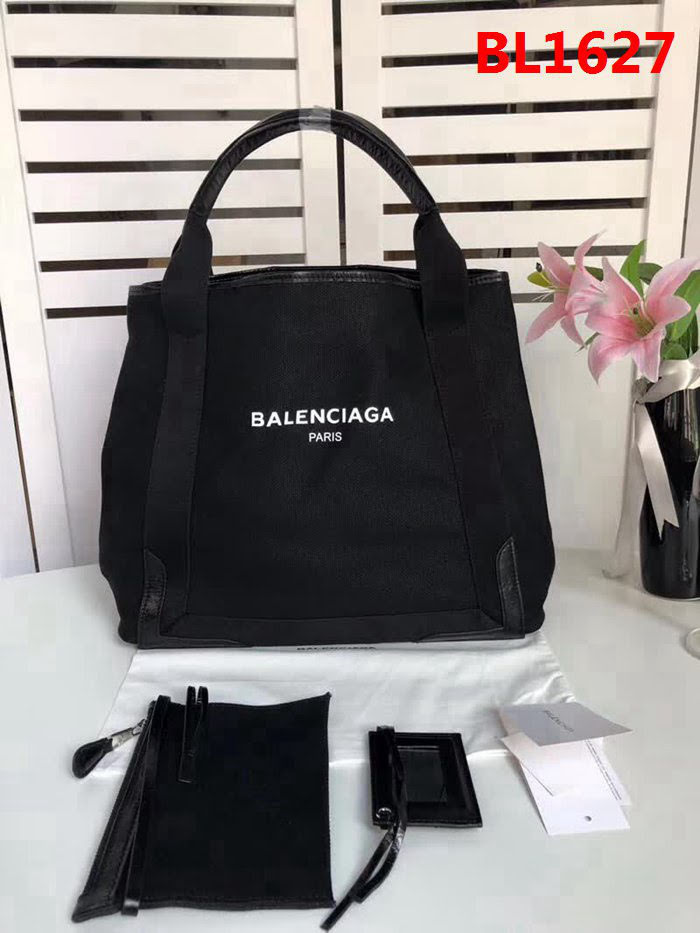 BALENCIAG巴黎世家 NAVY CABAS 子母購物袋 黑色帆布袋  BL1627