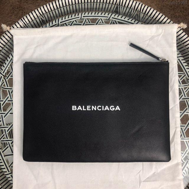 Balenciaga手包 巴黎世家全皮手包 大號黑色手拿包  csbl1057