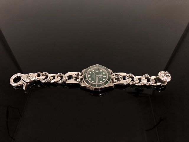 chrome hearts銀飾 ROLEX聯名錶鏈 克羅心手錶鏈  gjc1519