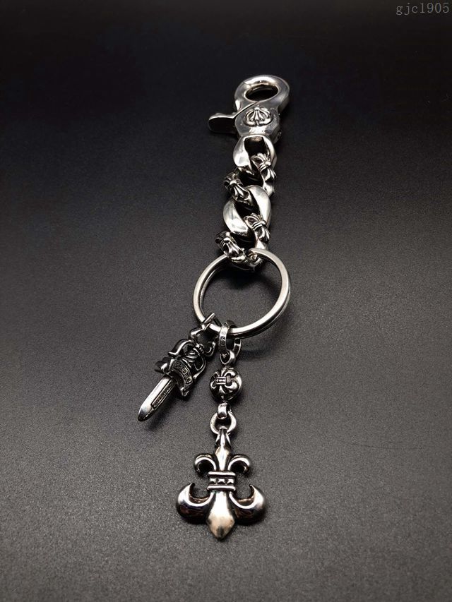 chrome hearts銀飾 克羅心鑰匙鏈 純手工 克羅心925銀首飾  gjc1905
