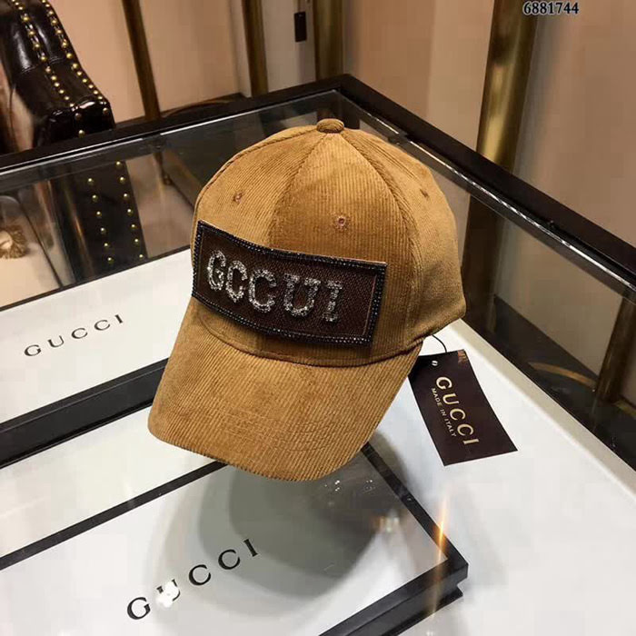 GUCCI古馳 經典款 絲絨加點鑽棒球帽 6881744 LLWJ5821