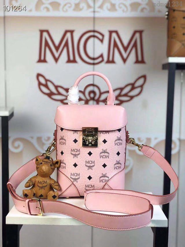 MCM女包 原單品質 18款新款 經典印花復古小方盒 MCM手提包 單肩斜挎女包 MCM腰包  mdmc1234