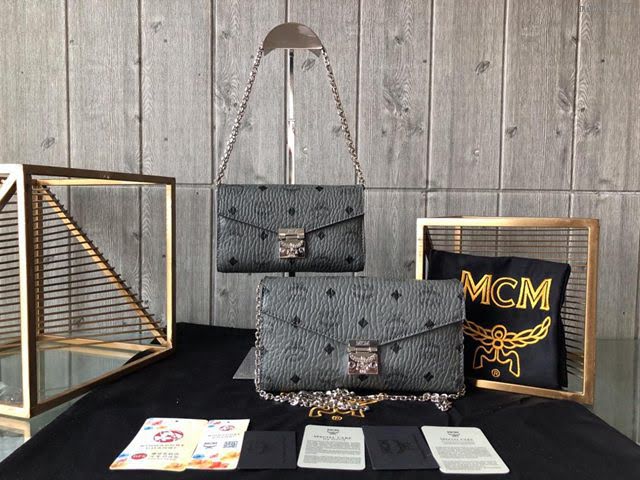 MCM女包 原單 2019款新版 字母組合圖案 MCM Millie Visetos包 MCM單肩包 MCM鏈條斜跨女包  mdmc1277