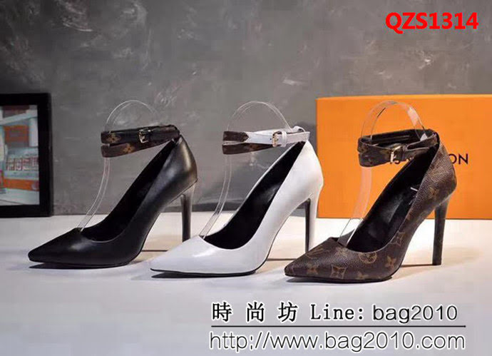 路易威登LV 2018 專櫃經典款 牛皮+花皮 女士單皮鞋 QZS1314