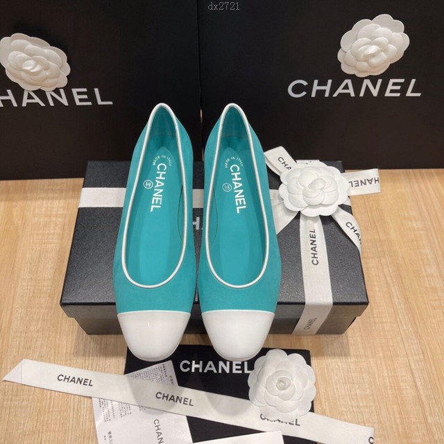 Chanel香奈兒頂級版本磨砂絲綢牛皮小香新款彩色糖果系列單鞋 dx2721