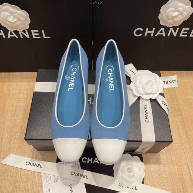 Chanel香奈兒頂級版本磨砂絲綢牛皮小香新款彩色糖果系列單鞋 dx2723