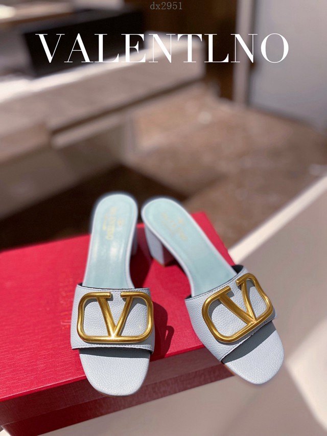 Valentino專櫃原版華倫天奴春夏新款女士拖鞋高跟涼拖鞋 dx2951