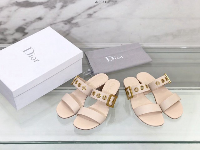 Dior專櫃款女士拖鞋 迪奧春夏新款D扣涼拖鞋 dx2974