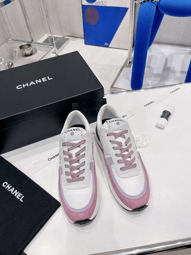 Chanel香奈兒2022早春新款松糕厚底漁夫鞋帆布鞋增高板鞋 dx3032
