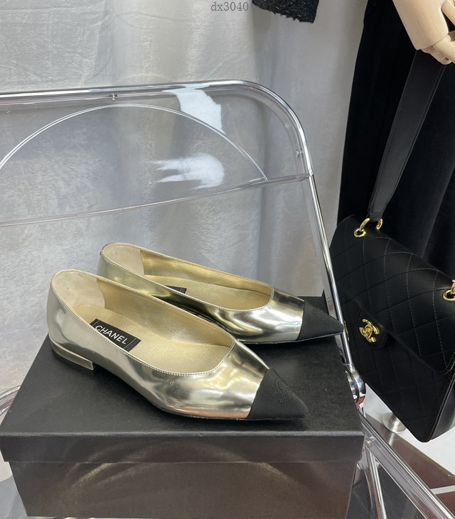 Chanel香奈兒2022春款系列女士單鞋平底鞋尖頭單皮鞋 dx3040