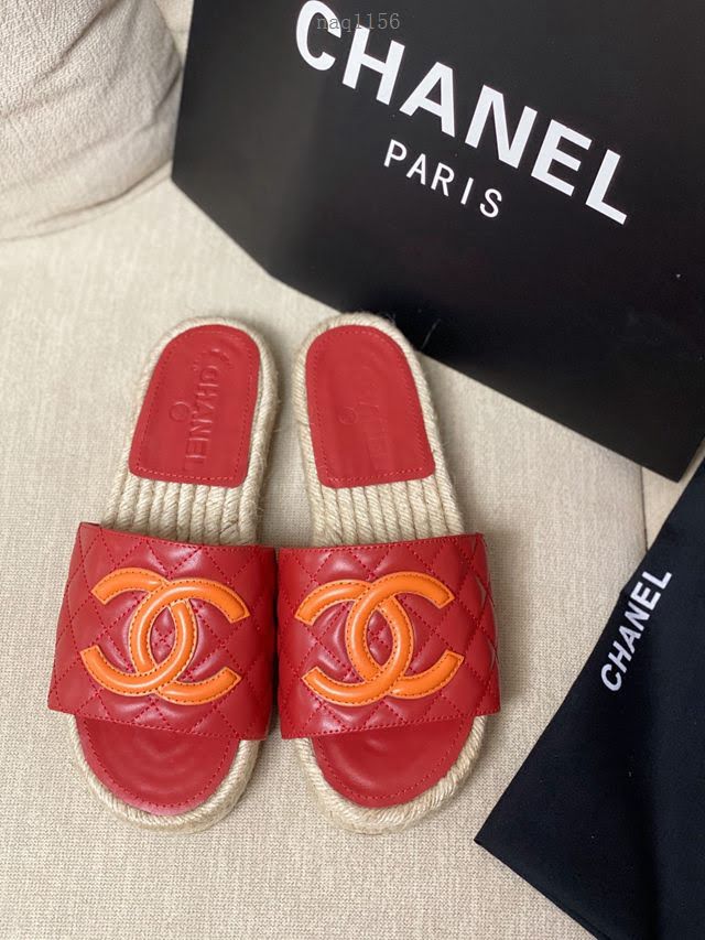 Chanel女鞋 香奈兒電繡拖鞋 2020春夏涼拖鞋系列 Chanel漁夫拖鞋  naq1156