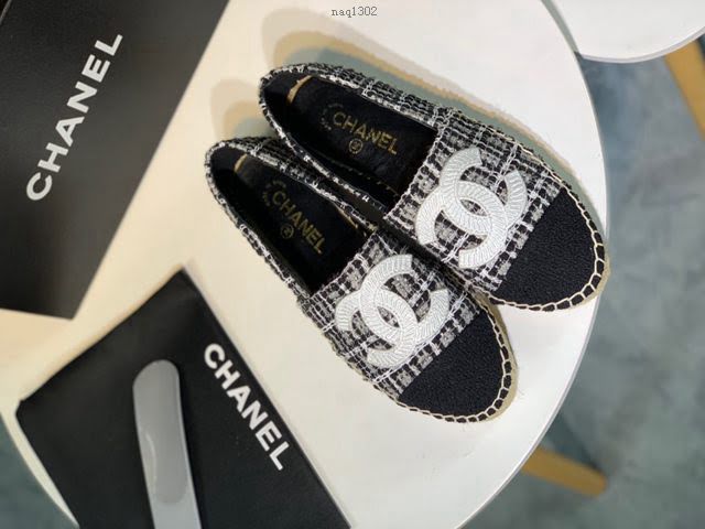 Chanel女鞋 香奈兒頂級版本漁夫鞋 黑格白標  naq1302