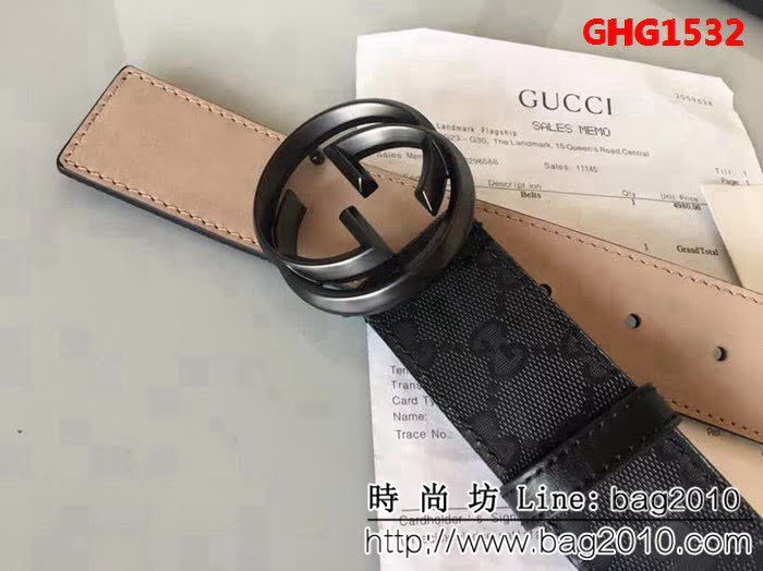 古馳CUCCI 經典款 高級人造革面料 新款純銅五金扣 高端大男士皮帶 GHG1532