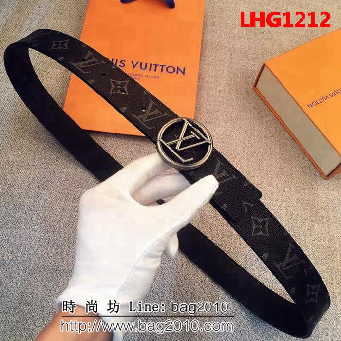 路易威登LV Louis Vuitton精選Monogram帆布 圓形LV logo的 男士皮帶 LHG1212