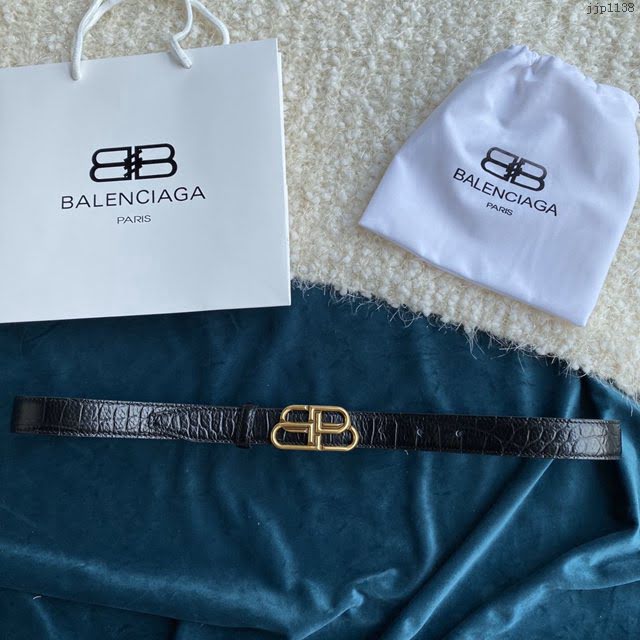 Balenciaga女士皮帶 巴黎世家BB經典logo扣腰帶 巴黎世家小牛皮皮帶  jjp1138