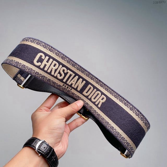 Dior女士腰帶 迪奧Christian Dior刺繡帆布皮帶  jjp1970