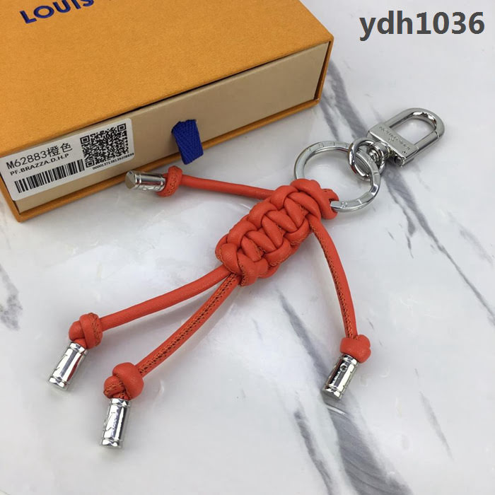 路易威登LV 頂級原單 M62883橙色 MR LOUIS 包飾 鑰匙扣 金屬端頭刻有LV字母  ydh1036