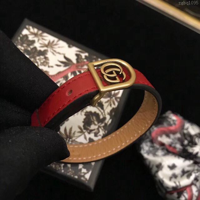 GUCCi飾品 古馳真皮手鐲 明星同款 Gucci女手鐲  zgbq1095