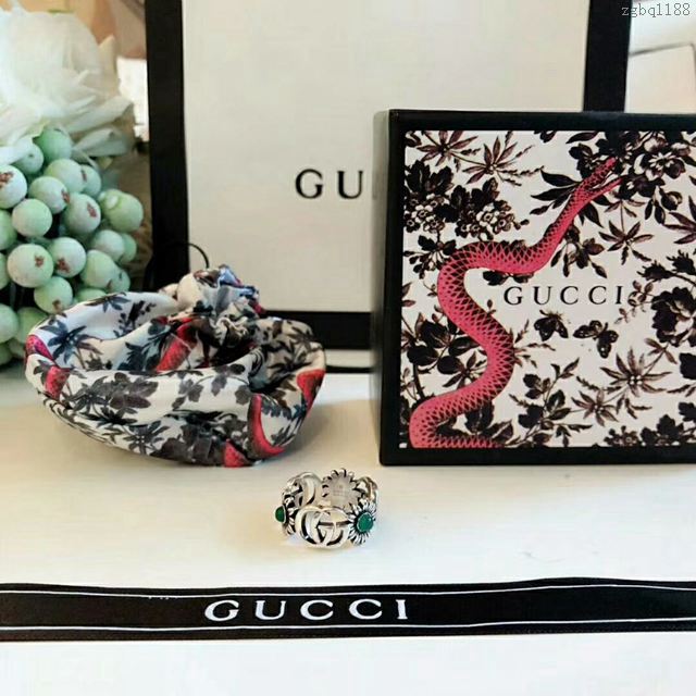 GUCCi飾品 古馳女戒指 Gucci雙G花朵鉚釘戒指  zgbq1188