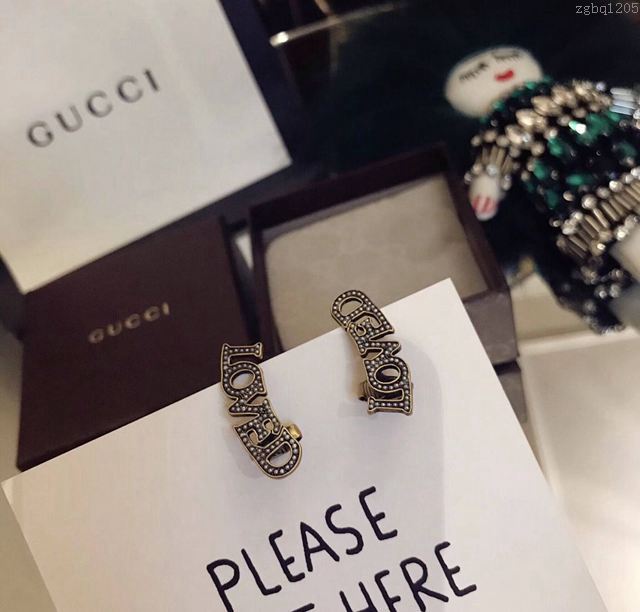 GUCCi飾品 古馳字母耳環 Gucci新款love耳釘耳夾  zgbq1205
