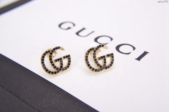 GUCCi飾品 古馳925純銀針耳環 Gucci施華洛世奇水晶耳釘  zgbq1206