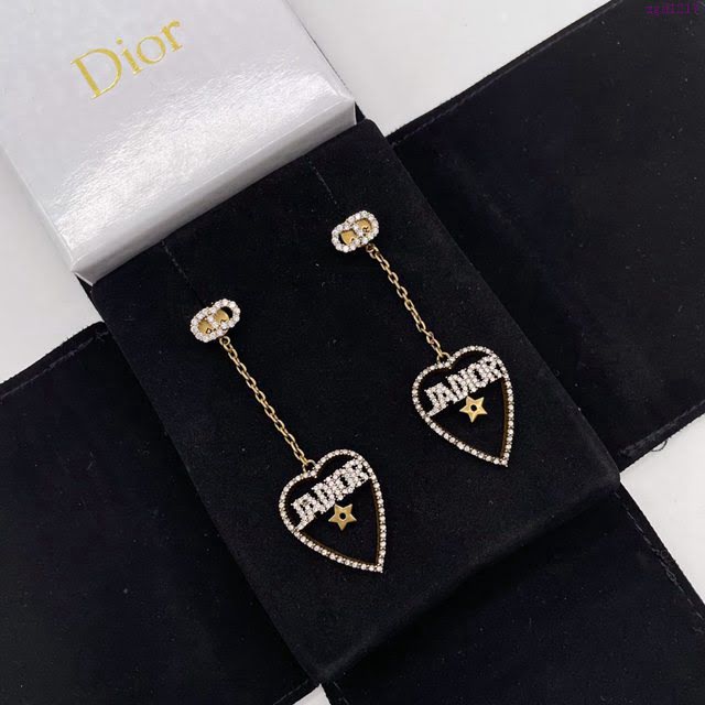 Dior飾品 迪奧經典熱銷款愛心滿鑽耳釘耳環  zgd1217