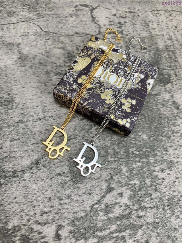 Dior飾品 迪奧經典熱銷款中古金色銀色項鏈  zgd1358