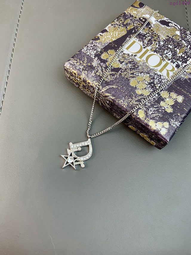Dior飾品 迪奧經典熱銷款字母鑽中古項鏈   zgd1409