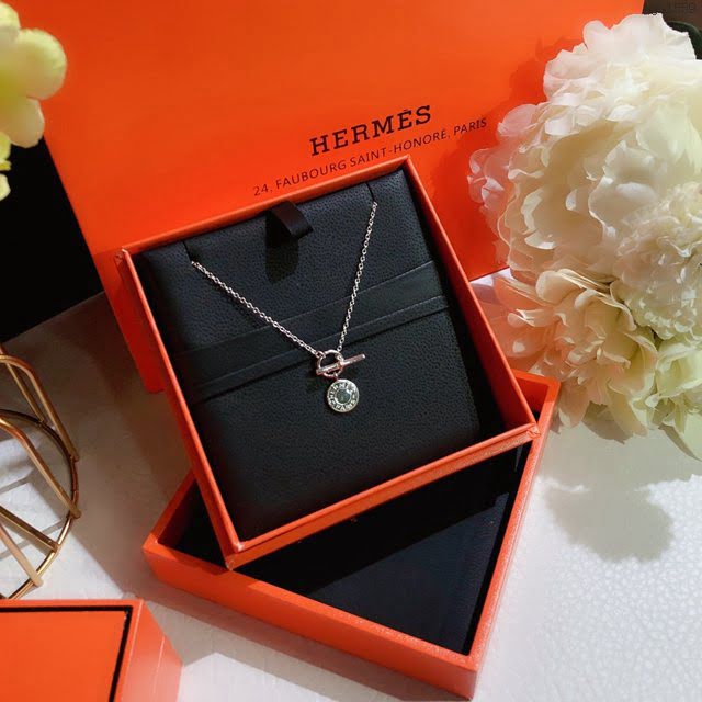 Hermes首飾品 愛馬仕純銀針扣項鏈 Hermes confettis系列新款項鏈  zgh1559