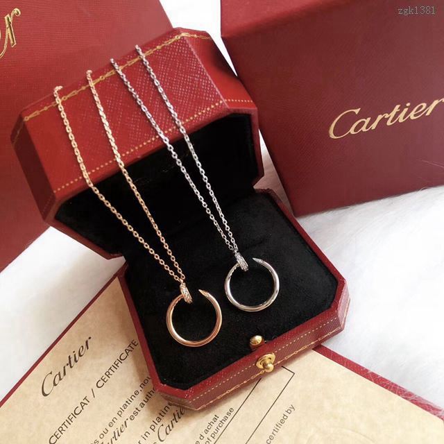 Cartier首飾 卡地亞釘子光面項鏈 s925純銀  zgk1381