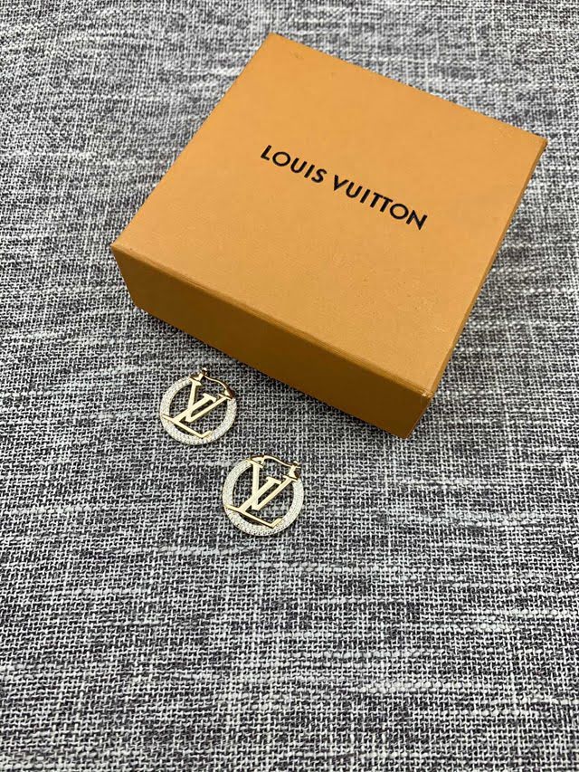 Louis Vuitton新款飾品 路易威登字吊式耳環 LV圓形耳環  zglv1826