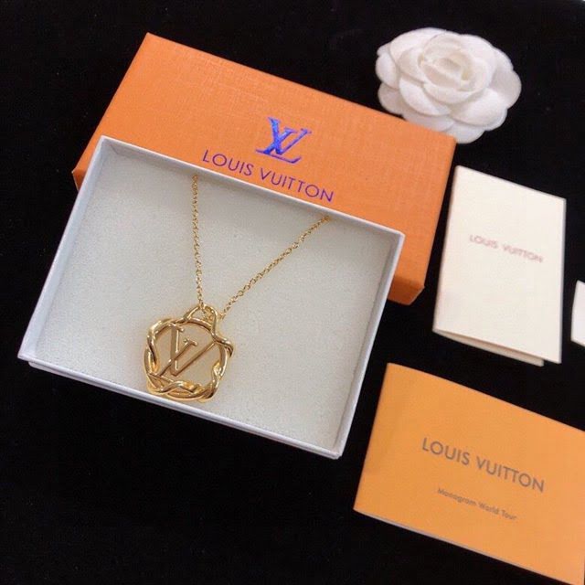 Louis Vuitton新款飾品 路易威登字母圓環項鏈 LV纏繞線條鎖骨鏈  zglv2146