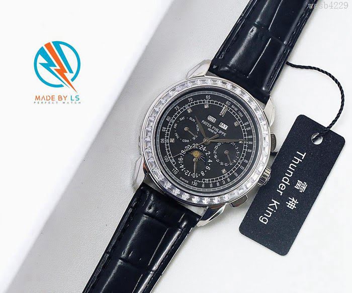 百達翡麗PATEK PHILPPE LS精品 超級複雜功能計時系列 機芯29-535升級版 全鋼鍍納米鉑金表殼 小牛皮帶 高檔男士腕表  wssb4229