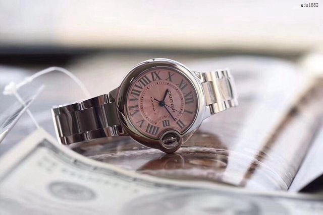 卡地亞專櫃爆款手錶 Cartier經典款V6藍氣球粉色 自動機械粉氣球女裝腕表  gjs1882