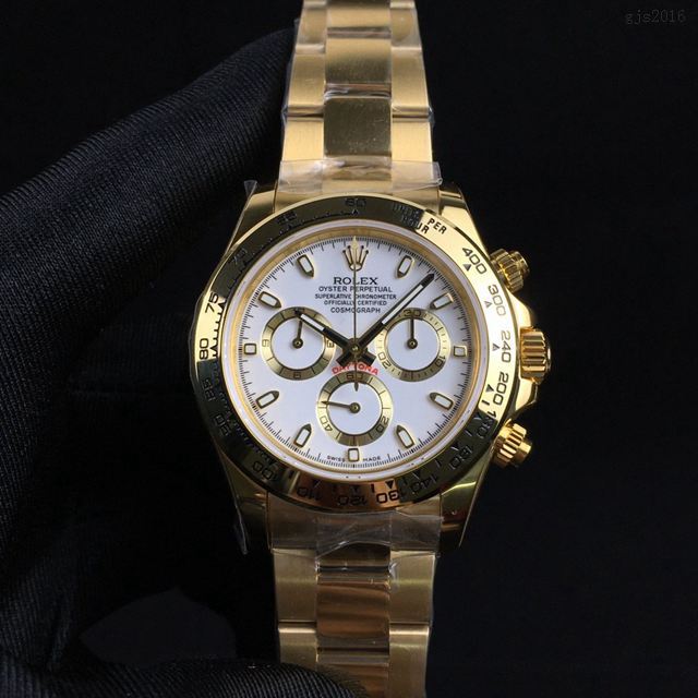 勞力士複刻手錶 Rolex超薄迪通拿新品 灰白金迪 玫瑰金迪 黃金迪 熊貓迪經典男士腕表  gjs2016