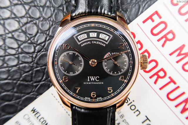 IWC手錶 V2升級版 萬國lW52850 葡萄牙萬年曆腕表系列 萬國表高端機械男表  hds1438