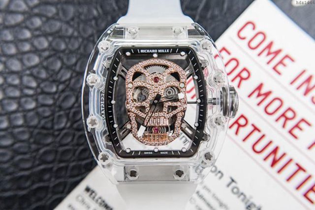 Richard Mille e理查徳米勒 RM052系列 最新鬼頭升級版 顱骨系列 原裝透明殼 理查徳米勒高端男士全自動機械腕表  hds1444